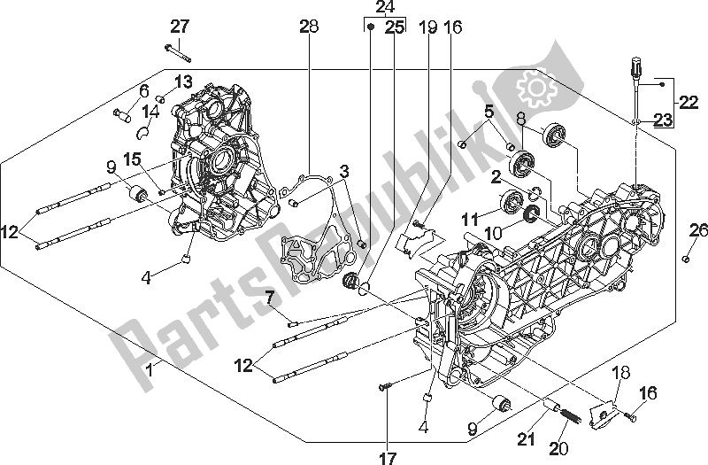 Todas las partes para Caja Del Cigüeñal de Vespa GTS 250 USA 2005