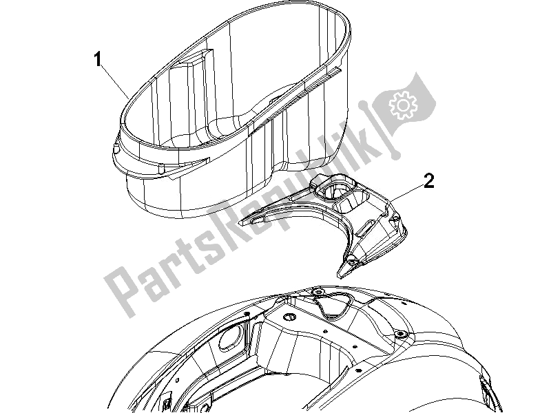 All parts for the Helmet Huosing - Undersaddle of the Vespa GTS 125 4T E3 UK 2007