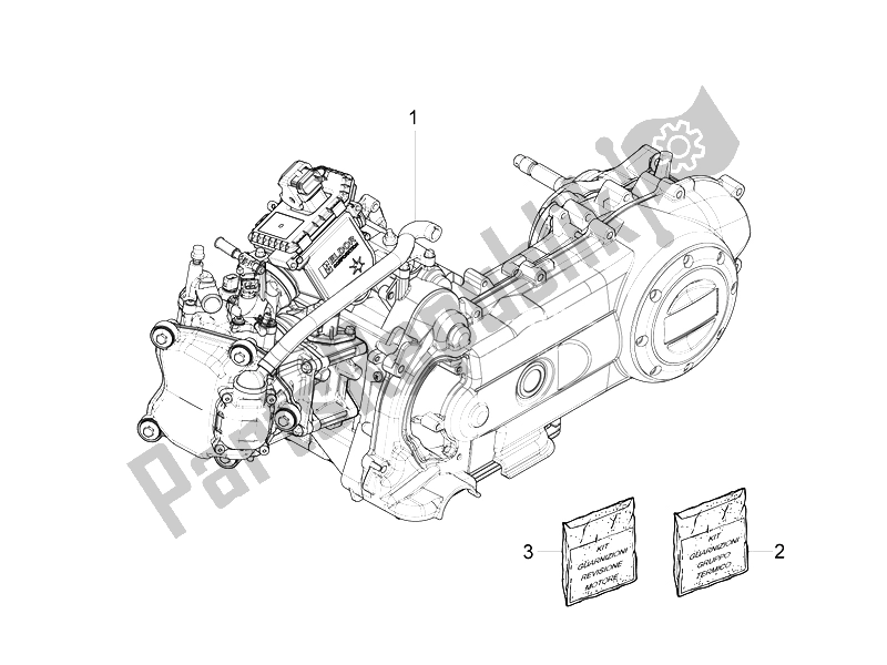 Todas las partes para Ensamblaje Del Motor de Vespa Sprint 50 4T 4V Emea 2014