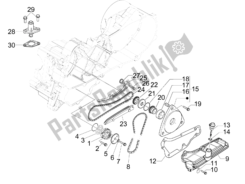 Todas las partes para Bomba De Aceite de Vespa Primavera 50 4T 4V 2014