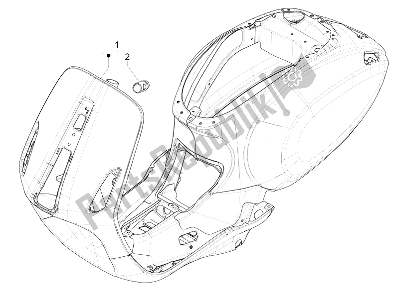 Toutes les pièces pour le Cadre / Carrosserie du Vespa Vespa Primavera 50 4T 4V USA Canada 2014