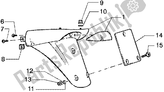 Tutte le parti per il Protezione Posteriore del Vespa ET2 50 1997