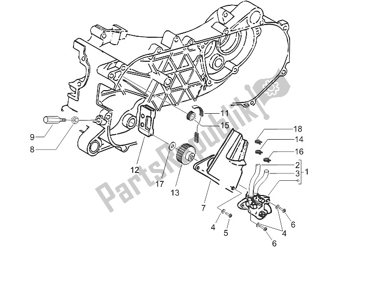 All parts for the Oil Pump of the Vespa LXV 50 2T CH 2006