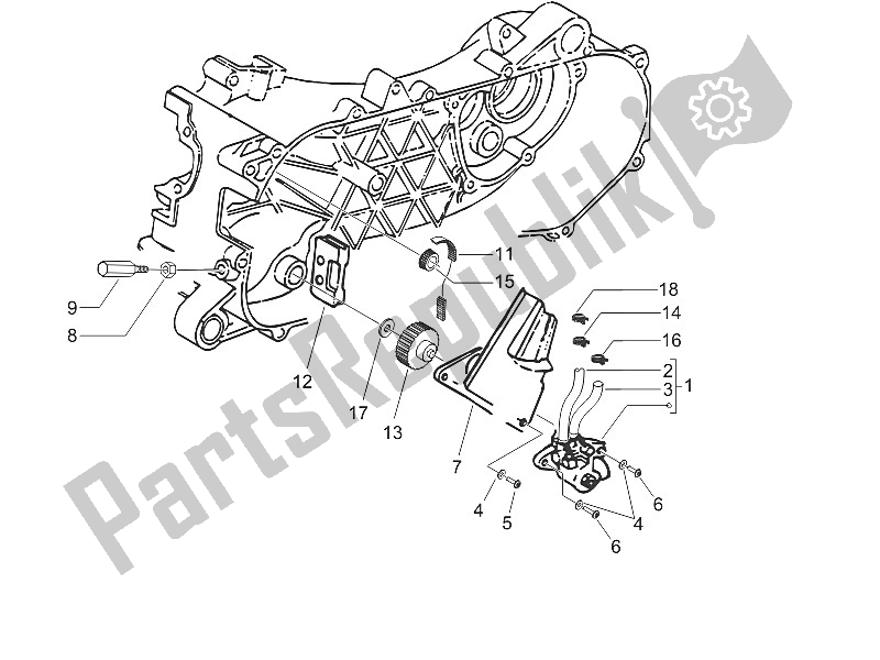 All parts for the Oil Pump of the Vespa LXV 50 2T CH 2006