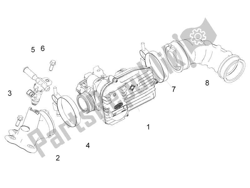 All parts for the Throttle Body - Injector - Union Pipe of the Vespa S 150 4T 2V IE E3 College 2009