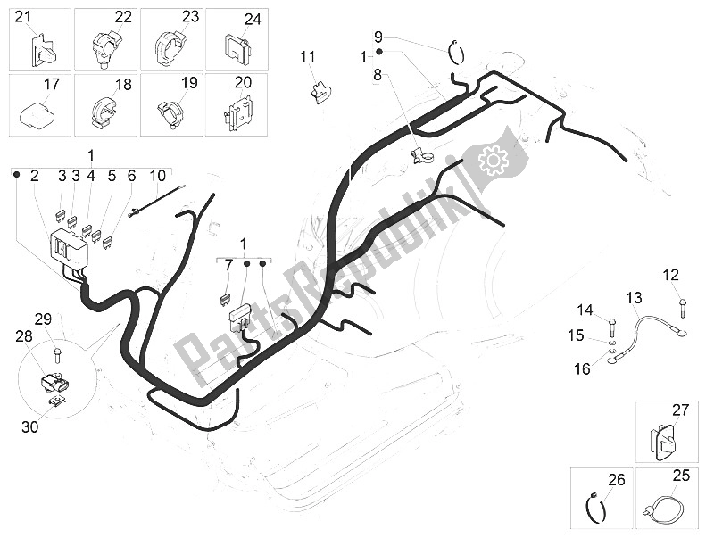 Toutes les pièces pour le Faisceau De Câbles Principal du Vespa Vespa GTS 125 4T E4 ABS EU 2016