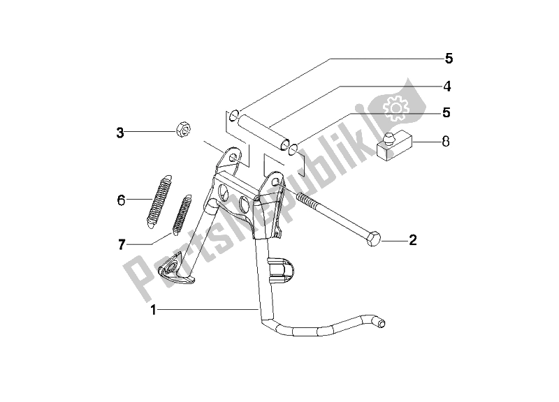 All parts for the Stand/s of the Vespa LX 150 4T IE E3 2009