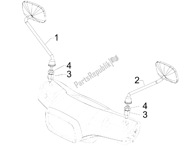 Tutte le parti per il Specchio / I Di Guida del Vespa S 150 4T 2008