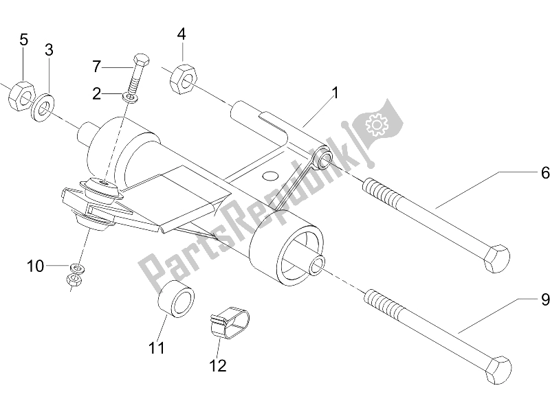 Toutes les pièces pour le Bras Oscillant du Vespa LX 125 4T E3 2009