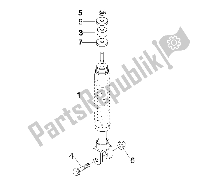 Todas las partes para Suspensión Trasera - Amortiguador / S de Vespa LX 50 4T 4V 2009