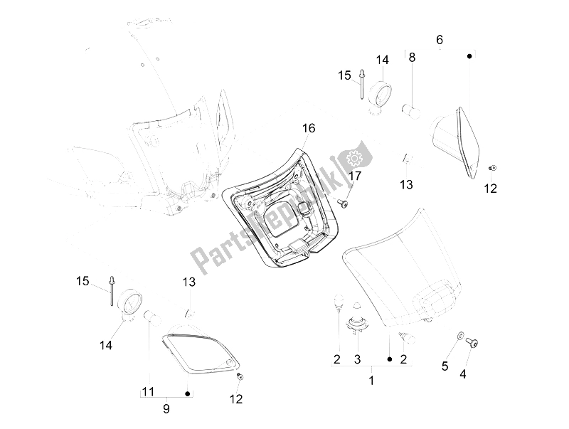 Toutes les pièces pour le Phares Arrière - Clignotants du Vespa GTS 300 IE Super 2008