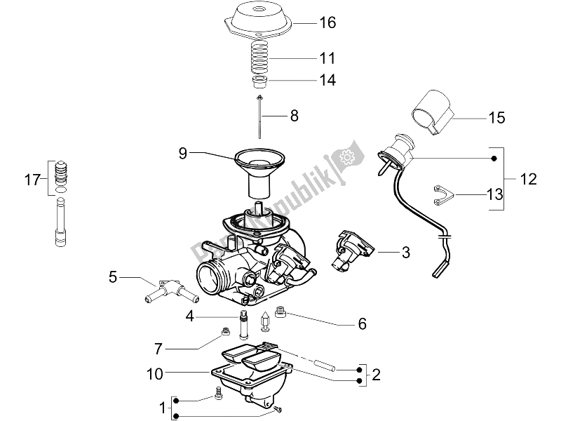 Toutes les pièces pour le Composants Du Carburateur du Vespa LX 125 4T 2006