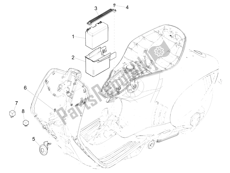 Toutes les pièces pour le Télécommandes - Batterie - Klaxon du Vespa 946 125 2014
