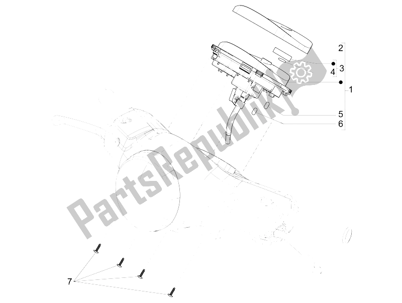 Tutte le parti per il Quadro Strumenti-quadro Comandi del Vespa LX 50 4T 4V 2009