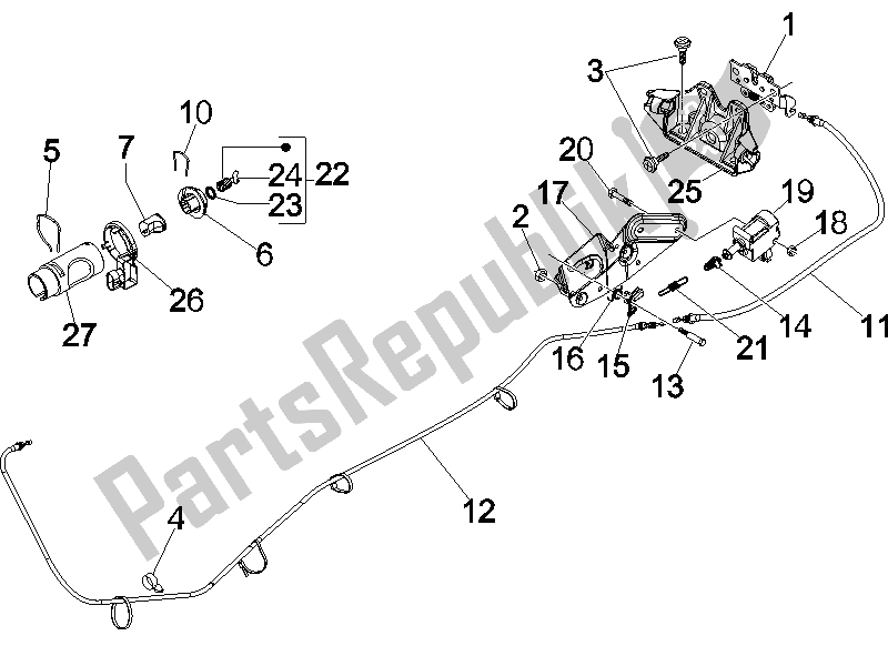 Todas las partes para Cerraduras de Vespa GTS 250 ABS 2005