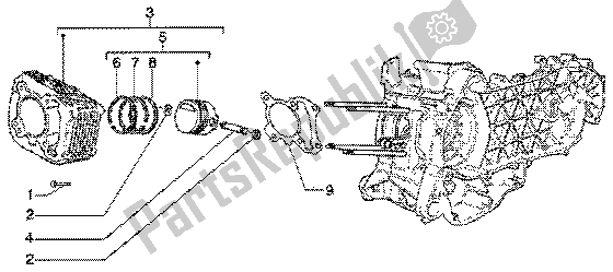 Toutes les pièces pour le Axe De Cylindre-piston-poignet, Assy du Vespa ET4 125 Leader 2000