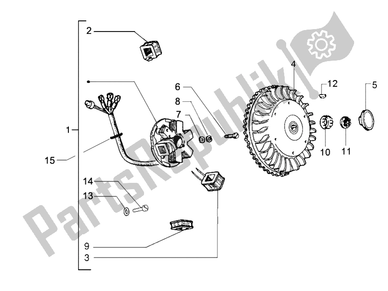 Toutes les pièces pour le Volant Magnéto du Vespa PX 150 2011