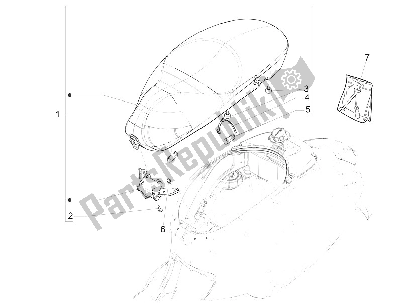 Alle onderdelen voor de Zadel / Stoelen van de Vespa Vespa Sprint 150 4T 3V Iget E4 ABS USA Canada 2016