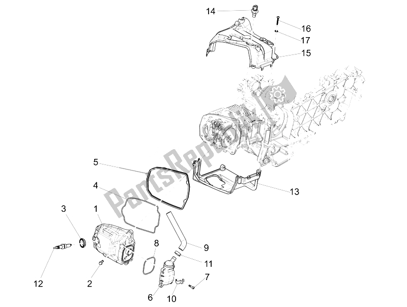 Alle onderdelen voor de Kleppendeksel van de Vespa 150 4T 3V IE Primavera 2014