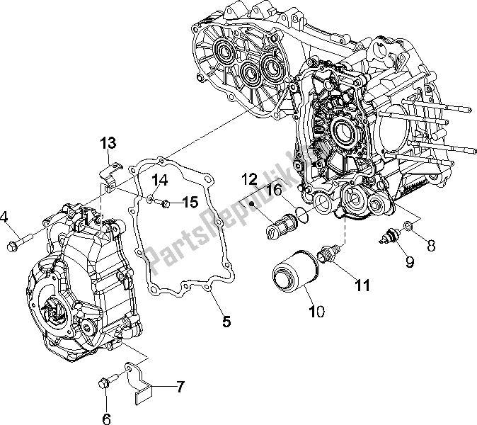 Todas las partes para Cubierta Del Volante Magneto - Filtro De Aceite de Vespa GTS 250 ABS 2005