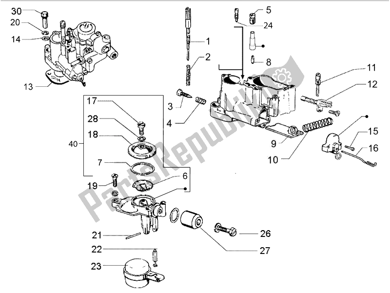 All parts for the Carburetor's Components of the Vespa Vespa PX 150 EU Asia 2011