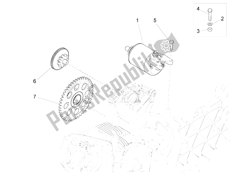 Toutes les pièces pour le Stater - Démarreur électrique du Vespa S 125 4T 3V IE 2012