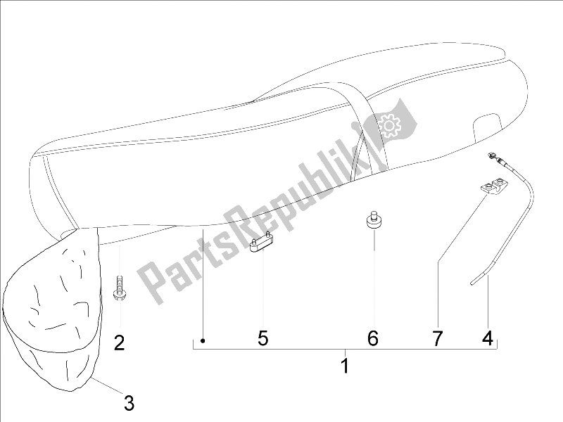 Toutes les pièces pour le Selle / Sièges du Vespa LXV 125 4T E3 2006