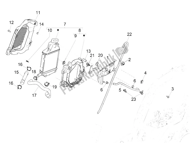 Todas las partes para Sistema De Refrigeración de Vespa Vespa GTS 150 4T E4 ABS EU 2016