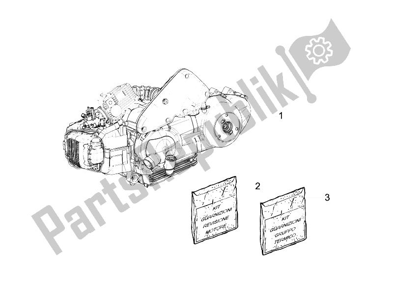 Toutes les pièces pour le Moteur, Assemblage du Vespa LX 125 4T IE E3 Vietnam 2011