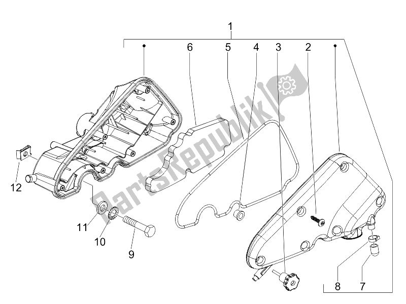 Toutes les pièces pour le Filtre à Air du Vespa LX 50 4T USA 2008