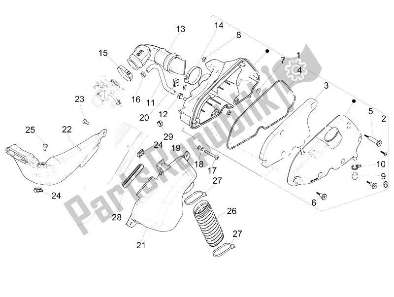 Todas las partes para Filtro De Aire de Vespa 150 Sprint 4T 3V IE Vietnam 2015