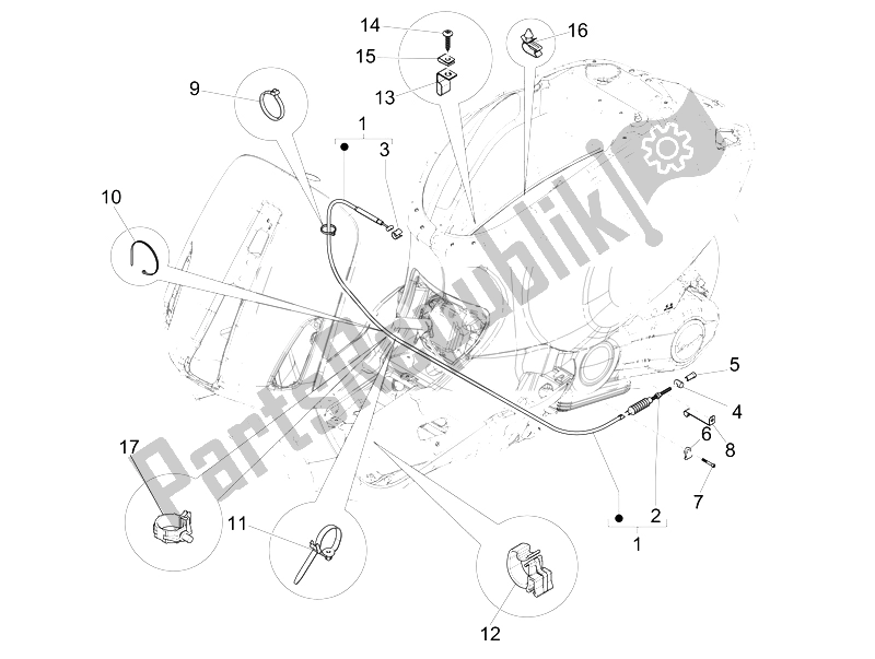 All parts for the Transmissions of the Vespa 125 4T 3V IE Primavera 2014