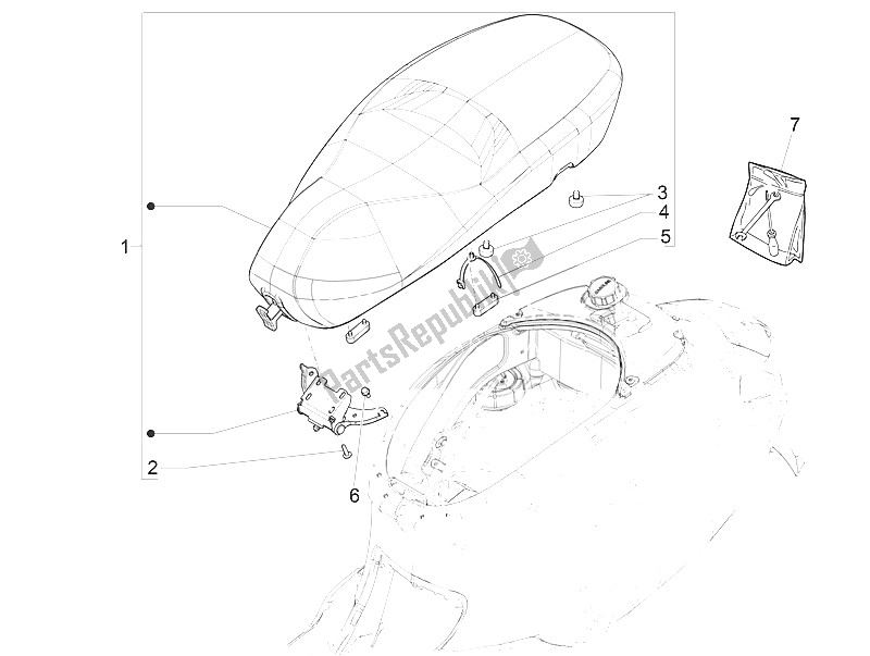 Todas las partes para Silla De Montar / Asientos de Vespa Vespa 150 Sprint Iget 4T3V IE Asia 2016