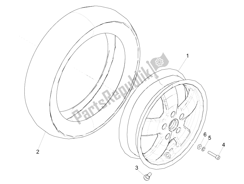 Toutes les pièces pour le Roue Avant du Vespa Vespa GTS 300 IE Super ABS USA 2014