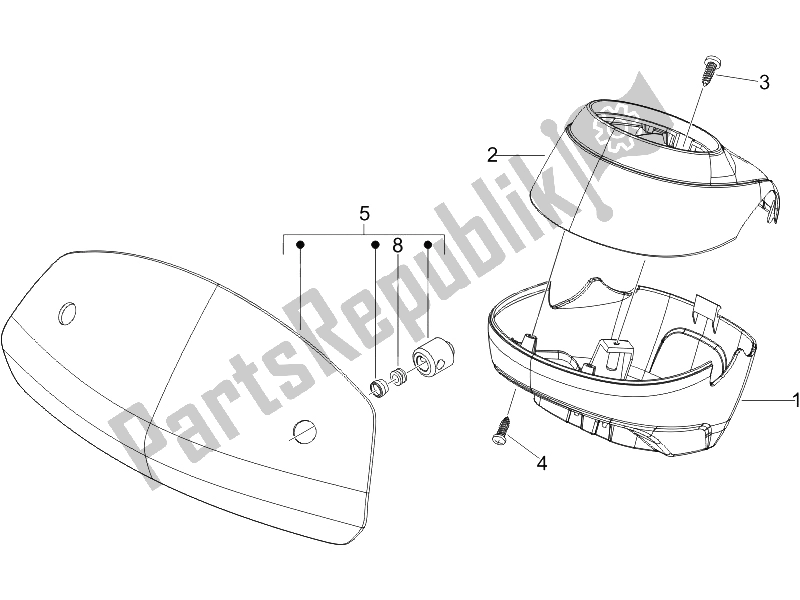 Toutes les pièces pour le Couvertures De Guidon du Vespa GTV 125 4T E3 2006