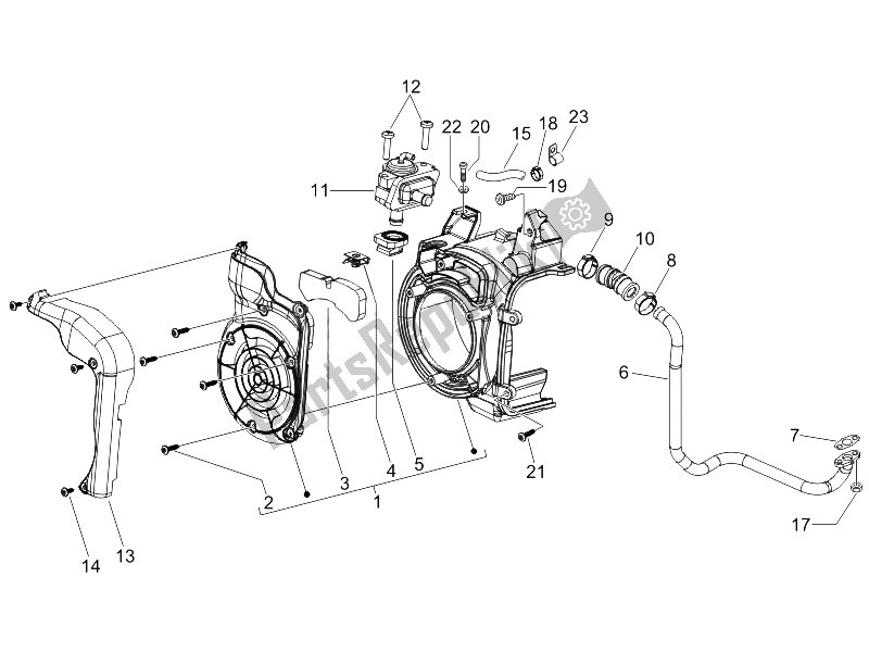 All parts for the Secondary Air Box of the Vespa LX 150 4T E3 2006