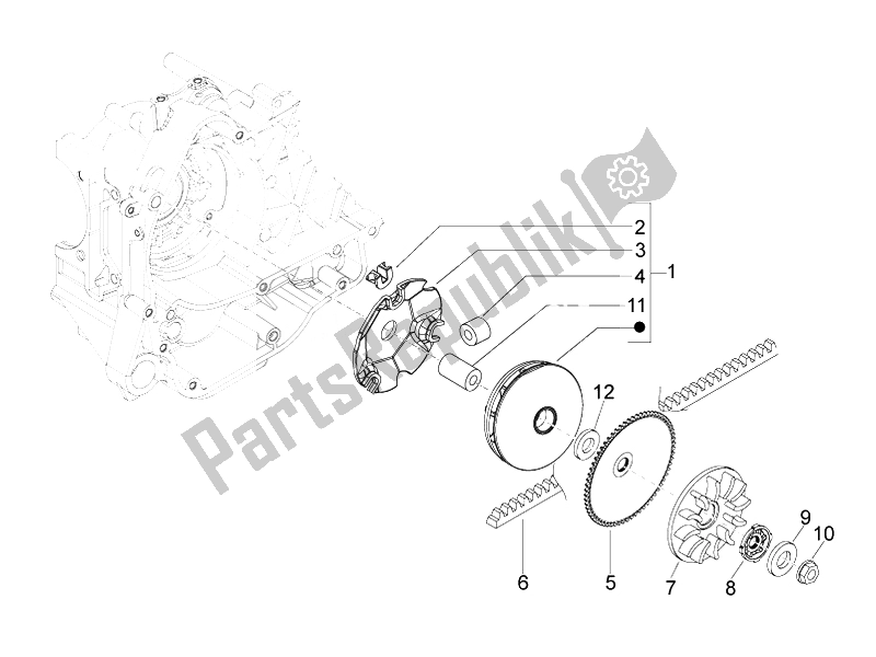 Toutes les pièces pour le Poulie Motrice du Vespa LX 50 4T 2V 25 KMH NL 2010