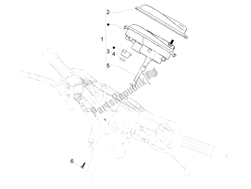 Todas las partes para Tablero Combinado De Medidor de Vespa Vespa GTS Super 150 IE 4T 3V Asia 2014