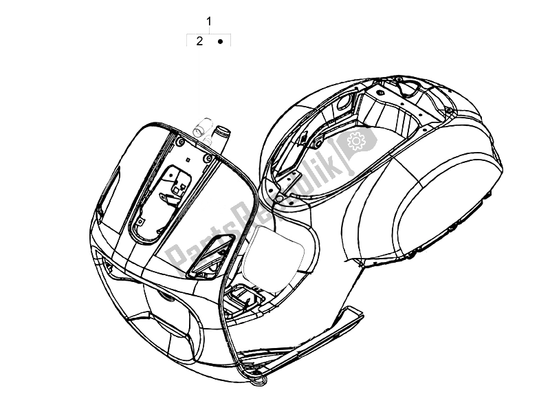 Tutte le parti per il Telaio / Carrozzeria del Vespa LX 150 4T IE Touring 2010