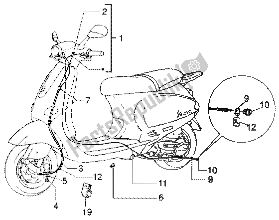 All parts for the Transmission of the Vespa ET4 50 2002