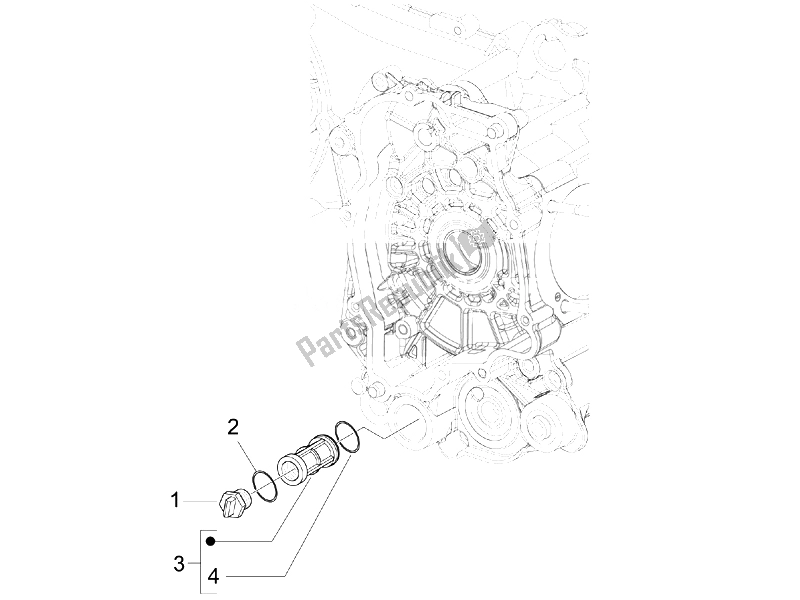 Toutes les pièces pour le Couvercle Magnéto Volant - Filtre à Huile du Vespa Sprint 50 4T 4V USA 2014