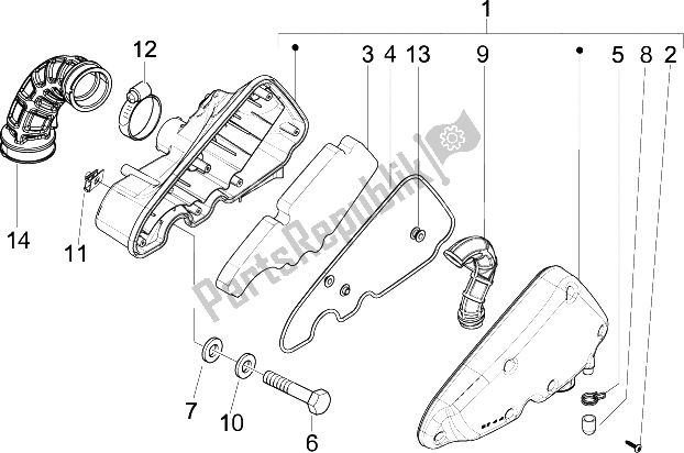 Todas as partes de Filtro De Ar do Vespa S 150 4T IE College USA 2009