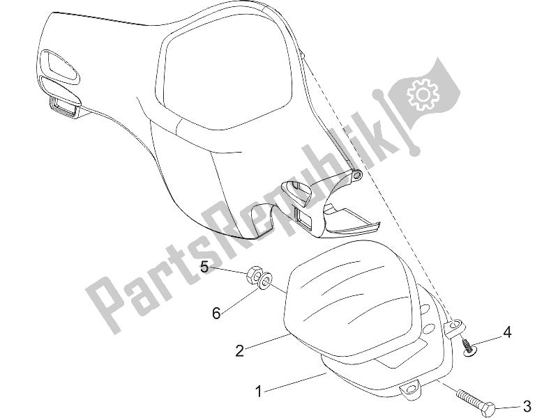 Todas las partes para Tablero Combinado De Medidor de Vespa GTS 250 USA 2005