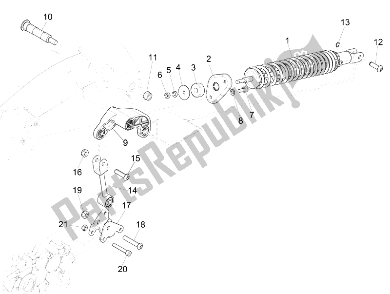 All parts for the Rear Suspension - Shock Absorber/s of the Vespa 946 125 2014