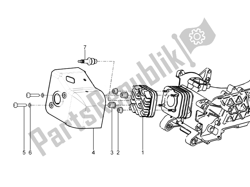 Toutes les pièces pour le Le Couvre-culasse du Vespa Primavera 50 2T 2014