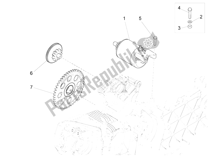 Toutes les pièces pour le Stater - Démarreur électrique du Vespa LX 125 4T 3V IE 2012