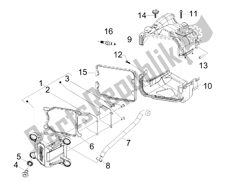 Toutes les pièces pour le Le Couvre-culasse du Vespa LX 50 4T 4V NL 2011