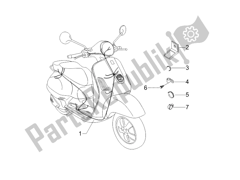 All parts for the Main Cable Harness of the Vespa LX 150 4T E3 2006