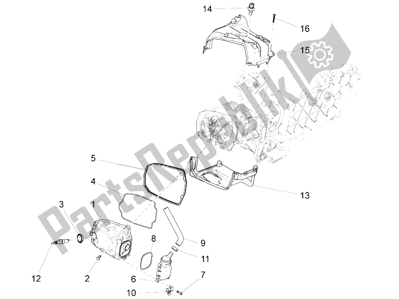 Todas las partes para Cubierta De Tapa De Cilindro de Vespa LX 125 4T 3V IE 2012
