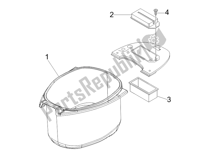 Toutes les pièces pour le Logement De Casque - Sous La Selle du Vespa LX 50 4T 2V 25 KMH NL 2010